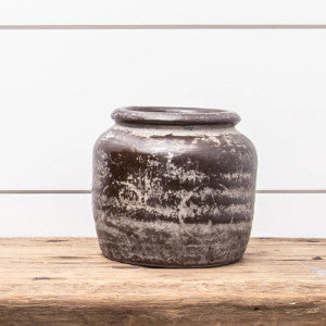 Rustic Glaze Brown Pottery Pot