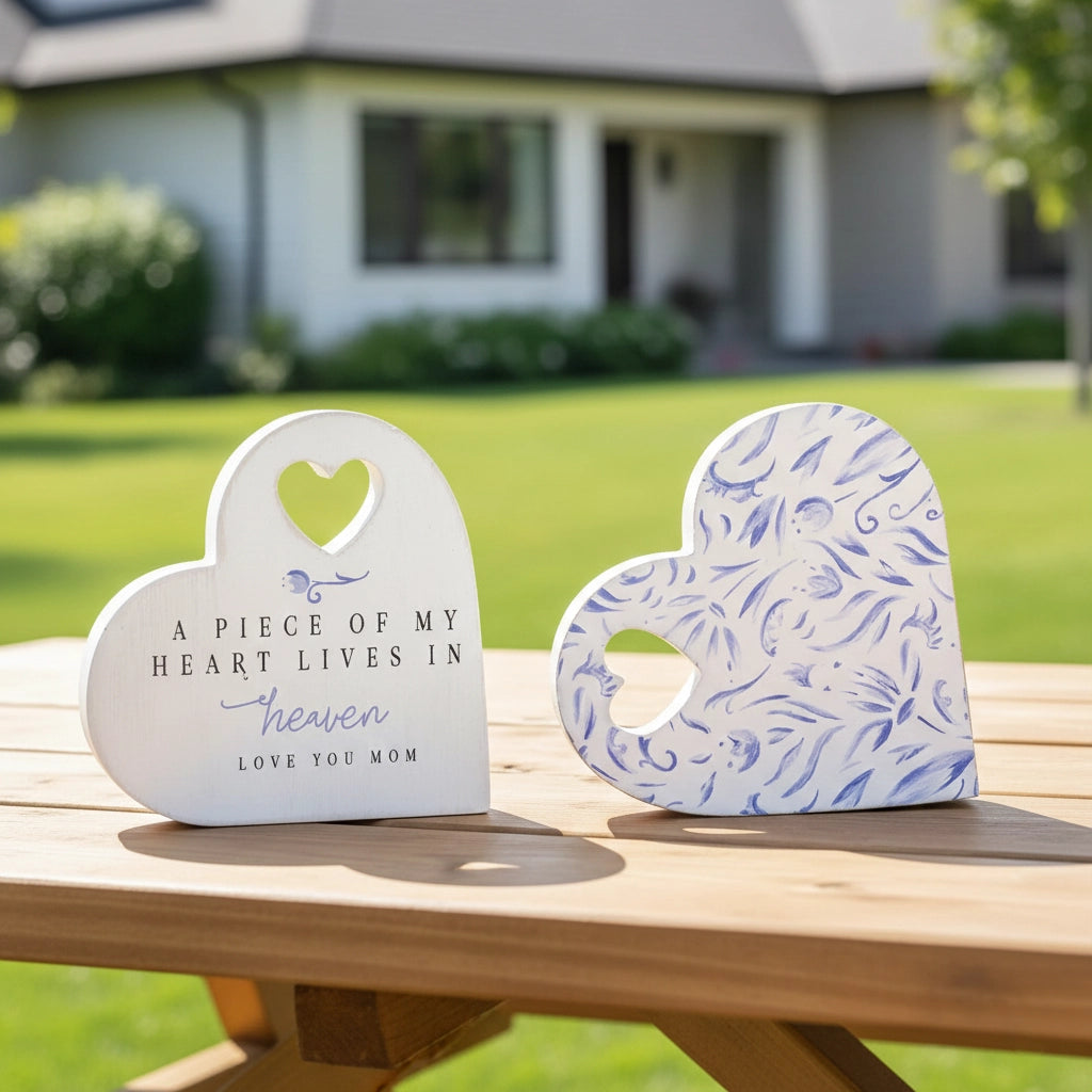 Reversible Wood Heart Memorial Tabletop